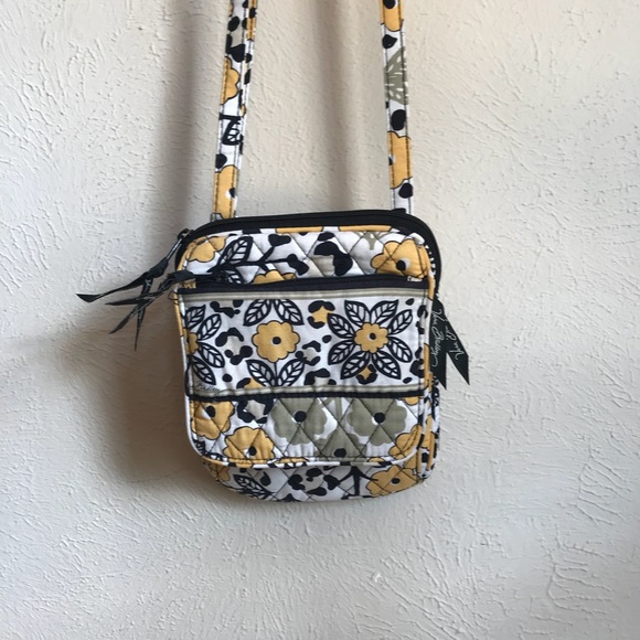 Vera Bradley Handbags - Vera Bradley Crossbody Bag, Yellow, Black, White.